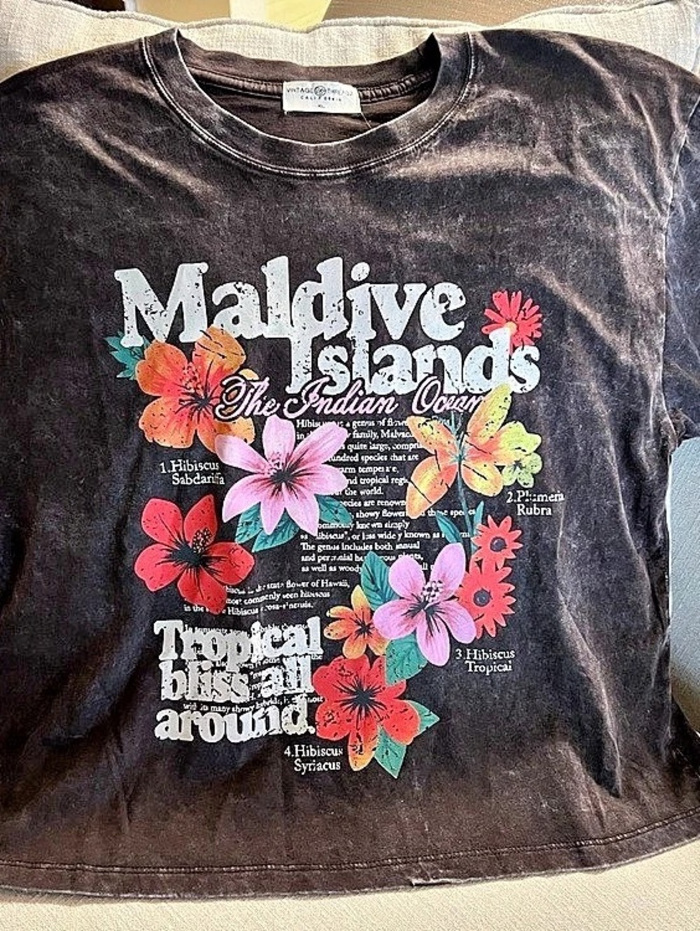 Vintage Threadz Floral Graphic Tee in Brown XL